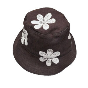 The Great 100% cotton Brown Floral Bucket Hat Medium A005487